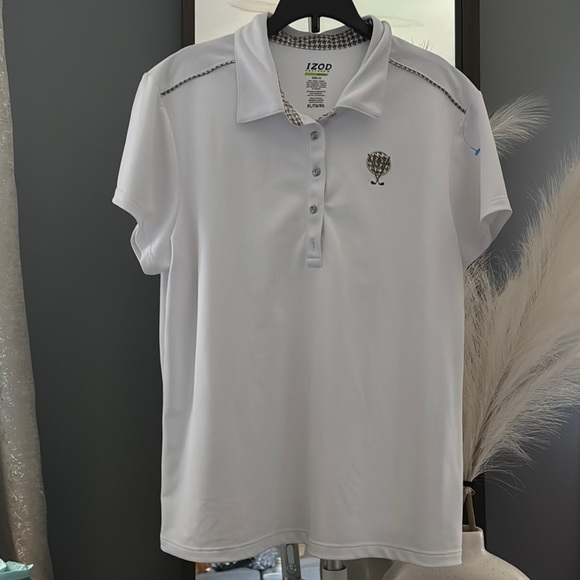 Izod Gray Polo Shirt Short Sleeve Buttoned - Picture 1 of 6